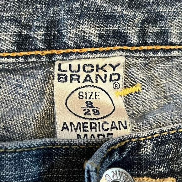 Lucky Brand Dungarees Skylo Flare Jeans Womens 8 Blue Distressed Denim - Picture 5 of 15